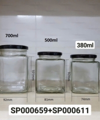 Hủ Thủy Tinh 380ml Vuông