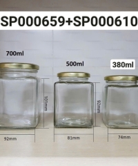 Hủ Thủy Tinh 380ml Vuông