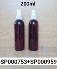 Chai Pet 200ml Nâu Vai Tròn Nắp Phun Sương Fi24