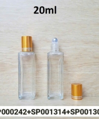 Lọ Nước Hoa 20ml Vuông Trong Bi Lăn Sắt