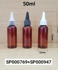 Chai Pet 50ml Nâu Vai Tròn Nắp Nhọn Fi20