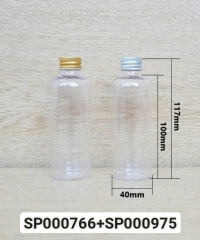 Chai Pet 100ml Vai Tròn Nắp Văn Nhôm 