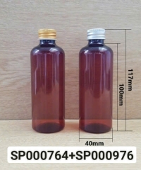 Chai Pet 100ml Vai Tròn Nắp Văn Nhôm 