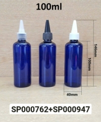 Chai Pet 100ml Xanh Dương Vai Tròn Nắp Nhọn Fi20