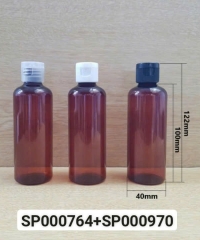 Chai Pet 100ml Nâu Vai Tròn Nắp Bật Fi20