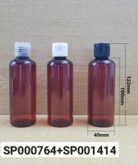 Chai Pet 100ml Nâu Vai Tròn Nắp Bật Fi20