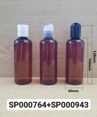 Chai Pet 100ml Nâu Vai Tròn Nắp Nhấn Press Fi20