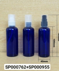 Chai Pet 100ml Xanh Dương Vai Tròn Nắp Xịt Giọt Fi20