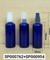 Chai Pet 100ml Xanh Dương Vai Tròn Nắp Xịt Giọt Fi20