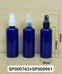 Chai Pet 100ml Xanh Dương Vai Tròn Nắp Phun Sương Fi20