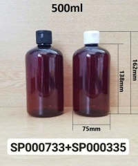 Chai Pet 500ml Ka Lùn Nâu Nắp Bật Fi28