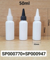 Chai Pet 50ml Trắng Sữa Vai Tròn Nắp Nhọn Fi20