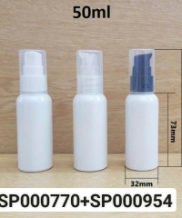 Chai Pet 50ml Trắng Sữa Vai Tròn Nắp Xịt Giọt Fi 20