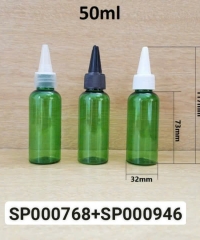 Chai Pet 50ml Xanh Lá Vai Tròn Nắp Nhọn Fi20