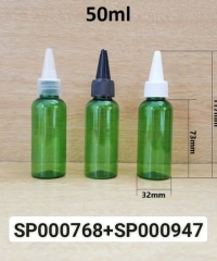 Chai Pet 50ml Xanh Lá Vai Tròn Nắp Nhọn Fi20